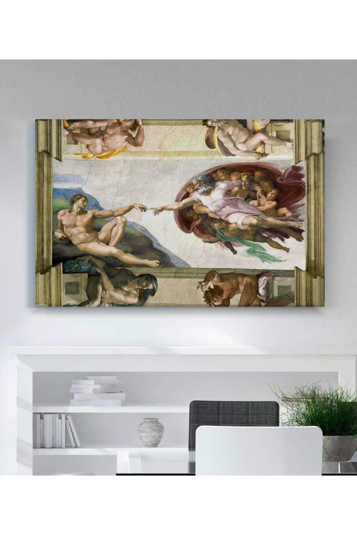 Michelangelo Buonarroti Adem'in Yaratılışı Kanvas Tablo