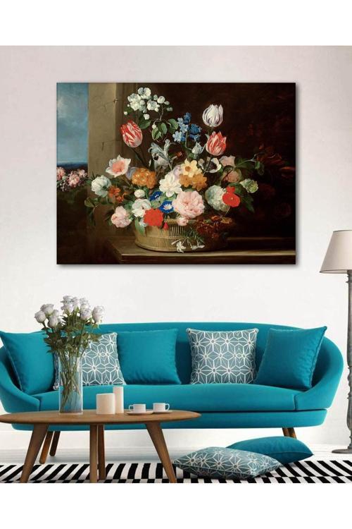 Çiçek Resimli Duvar Dekorasyon Kanvas Tablo