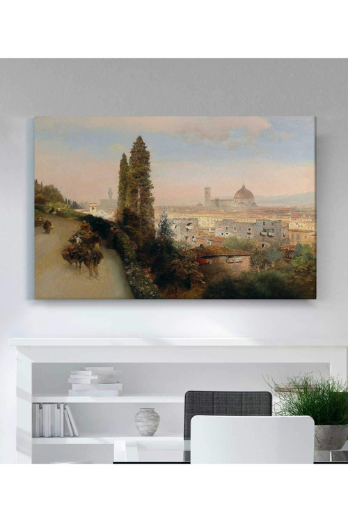 Oswald Achenbach Floransa Manzarası Kanvas Tablo