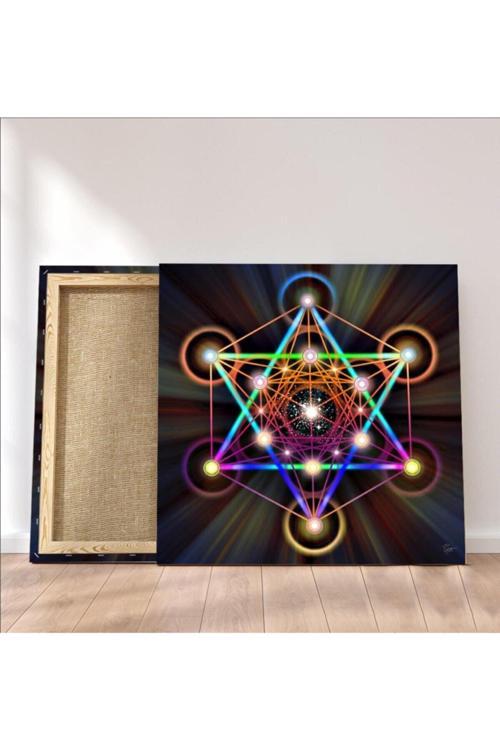 Sri Yantra Yaşam Çiçeği Temalı Kanvas Tablo Bolluk Bereket Şans Doğurganlık