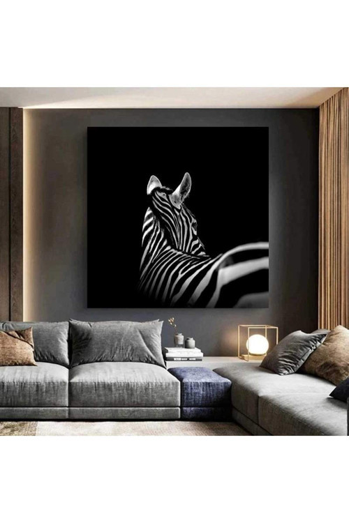 Zebra Siyah Beyaz Kanvas Tablo