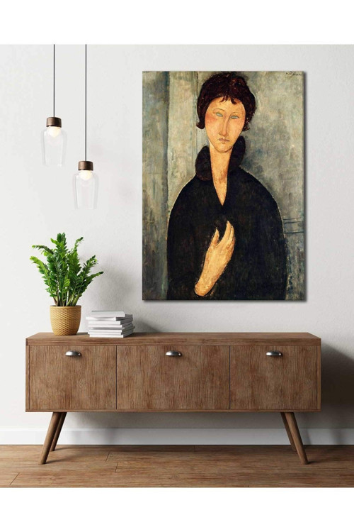 Amedeo Modigliani Mavi Gözlü Kadın Kanvas Tablo