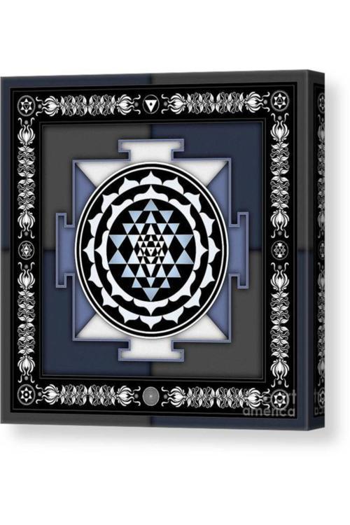 Sri Yantra Yaşam Çiçeği Temalı Kanvas Tablo Bolluk Bereket Şans Doğurganlık Sr-46