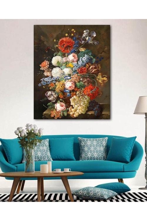 Çiçek Resimli Duvar Dekorasyon Kanvas Tablo