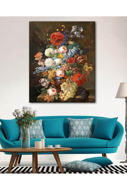 Çiçek Resimli Duvar Dekorasyon Kanvas Tablo