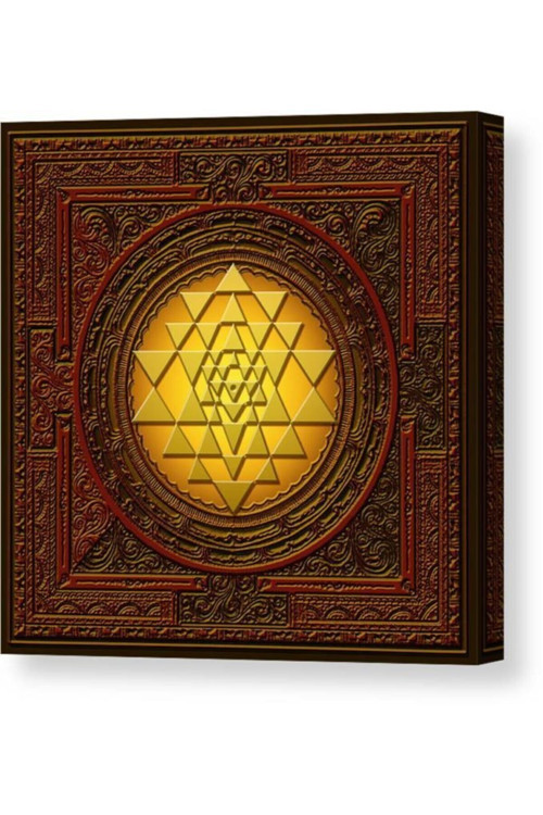 Sri Yantra Yaşam Çiçeği Temalı Kanvas Tablo Bolluk Bereket Şans Doğurganlık