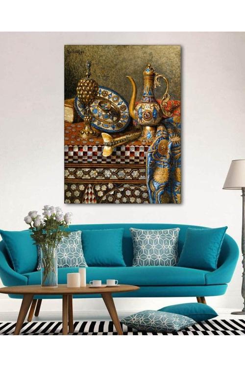 Antika Resimli Duvar Dekorasyon Kanvas Tablo