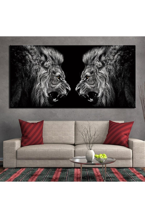 Aslan Leopar Kanvas Tablo
