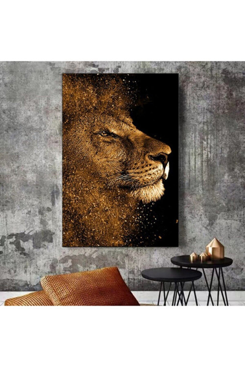 Siyah Aslan Leopar Kanvas Tablo Asl_01