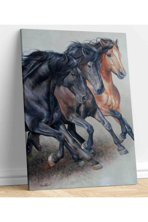 At Resimli Kanvas Tablo