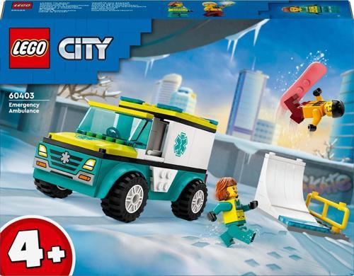 City 60403 Acil Ambulansı ve Snowboardcu +4 Yaş (79 Parça)