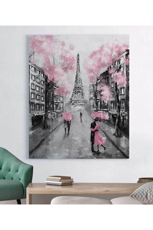 Eyfel Kulesi'nde Romantik Sevgili Kanvas Tablo
