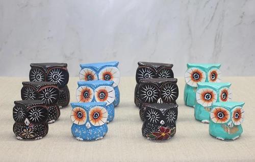 MDB Ahşap 3'lü Baykuş Seti Model 5