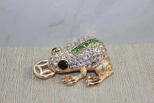 MDB Swarovski Taşlı Minik Figür - Kurbağa