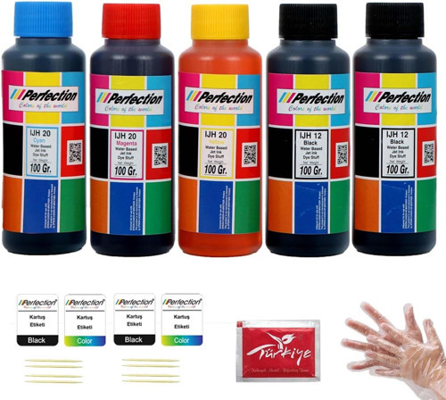 Perfection Canon Uyumlu Gi-490 Bk Gi-490 Cmy Tanklı Yazıcı Mürekkep Seti 5 X 100 Gr.