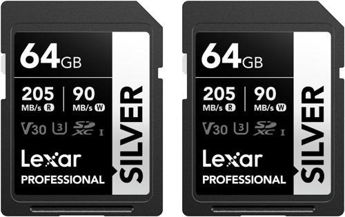 Profesyonel Silver Sd Kart 2X64 Gb, 205 Mb/S'Ye Kadar Okuma, 90Mb/S Yazma, Sdxc Uhs-I Hafıza K