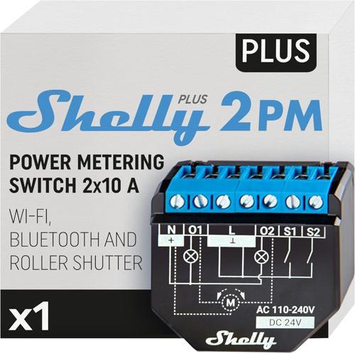 Shelly Plus 2Pm | Wi-Fi Ve Bluetooth 2 Kanallı Akıllı Röle Anahtarı, Güç Ölçümlü | Ev Otomasyonu | P