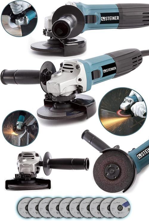 Alman 2600 Watt Profesyonel 125 Mm Avuç İçi Spiral Taşlama Makinesi + 10 Disk