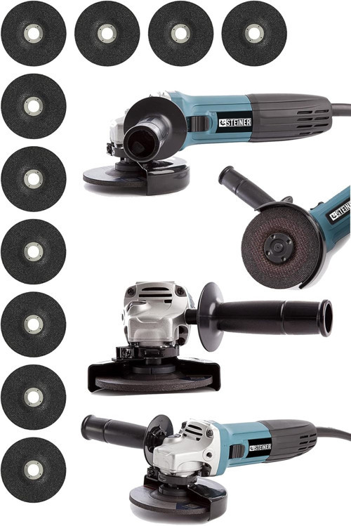Alman 3000 W Profesyonel Sjs Metal Şanzuman Avuç İçi Taşlama Makinası 125 Mm + 10 Adet Taş