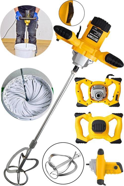 Alman Gt-Sarı 3000 Bakır Sargı 6 Kademe Devir Ayarlı Elektrikli Alçı Boya Ve Harç Karıştırıc