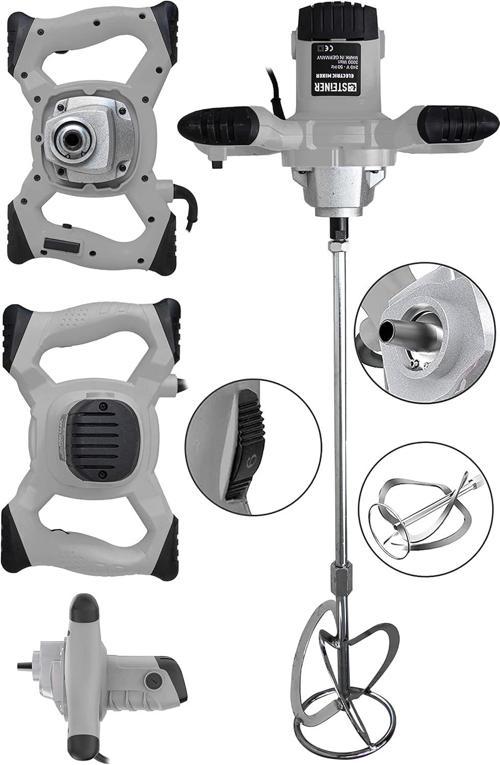 Alman 2800 Watt Bakır Sargı 6 Kademeli Alçı Boya Ve Harç Karıştırıcı Mikser Gri