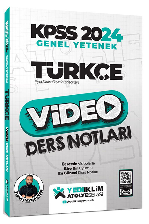 2024 KPSS Atölye Serisi Türkçe Video Ders Notları Yediiklim Yayınları