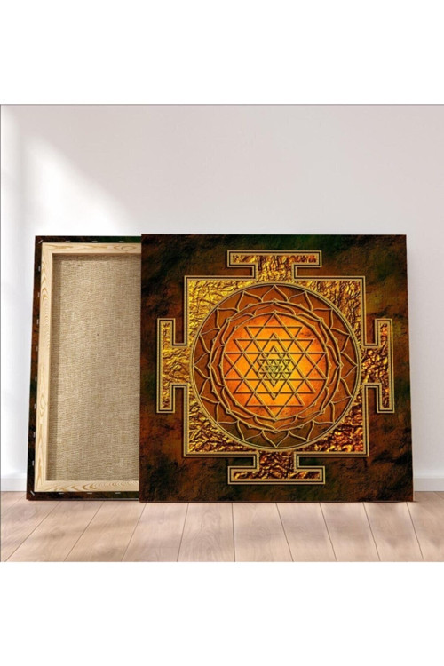 Sri Yantra Yaşam Çiçeği Temalı Kanvas Tablo Bolluk Bereket Şans Doğurganlık