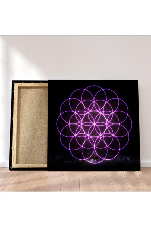 Sri Yantra Yaşam Çiçeği Temalı Kanvas Tablo Bolluk Bereket Şans Doğurganlık