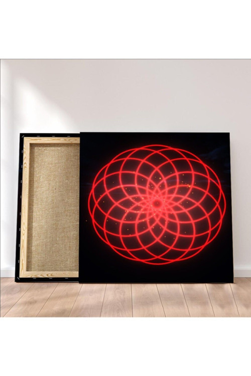 Sri Yantra Yaşam Çiçeği Temalı Kanvas Tablo Bolluk Bereket Şans Doğurganlık