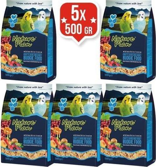 Meyveli Ballı Muhabbet Kuşu Yemi 500 Gr x 5 Adet