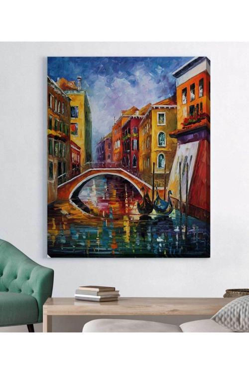 Şehir Ve Köprü Kanvas Tablo