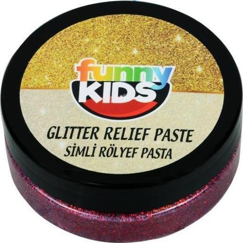 Simli Rölyef Pasta Kırmızı 50cc
