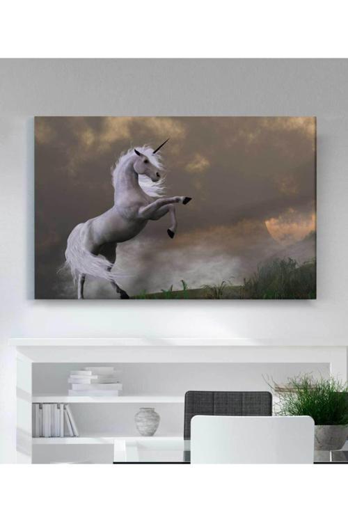 Beyaz At Kanvas Tablo