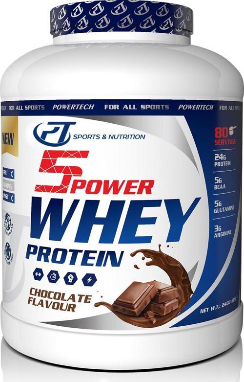 5Power Whey Protein 2400g Çikolata Aromalı Protein Tozu