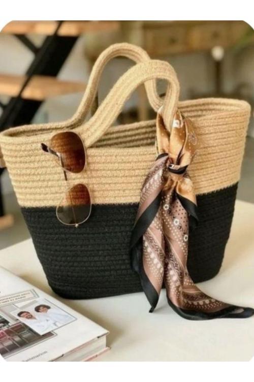 Hasır Çanta, Plaj Çanta, Günlük Çanta, Jüt Çanta