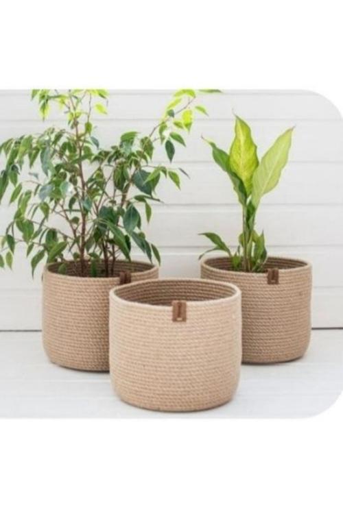 3 Adet Sepet Saksılık Düzenleyici Hediyelik Saksı Saksılık