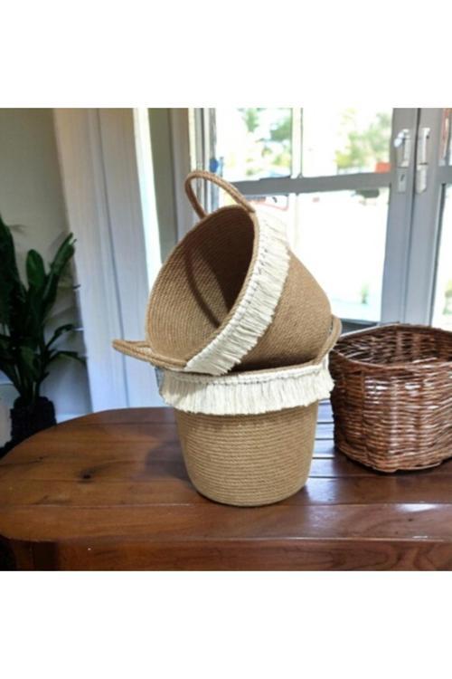 2 Adet Düzenleyici Sepet Organizer Hediyelik Sepet Saksılık Düzenleyici