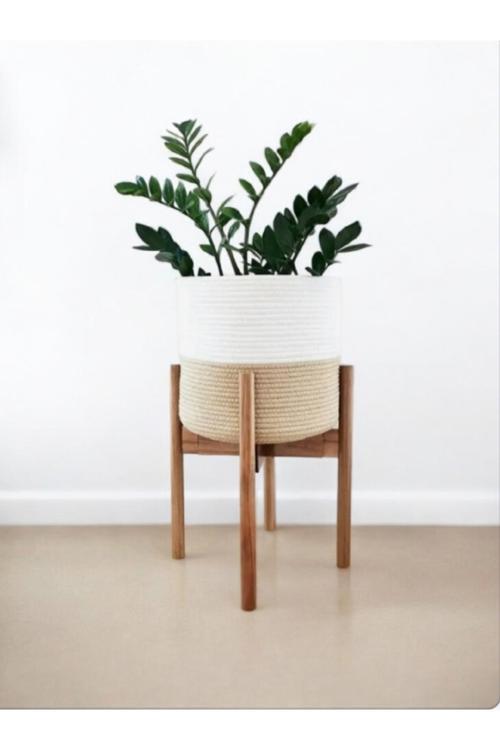 Ahşap Çiçek Standı Ve Sepet Saksılık