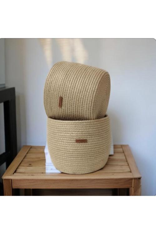 2 Adet 25X20 Hasır Jüt Sepet Saksılık