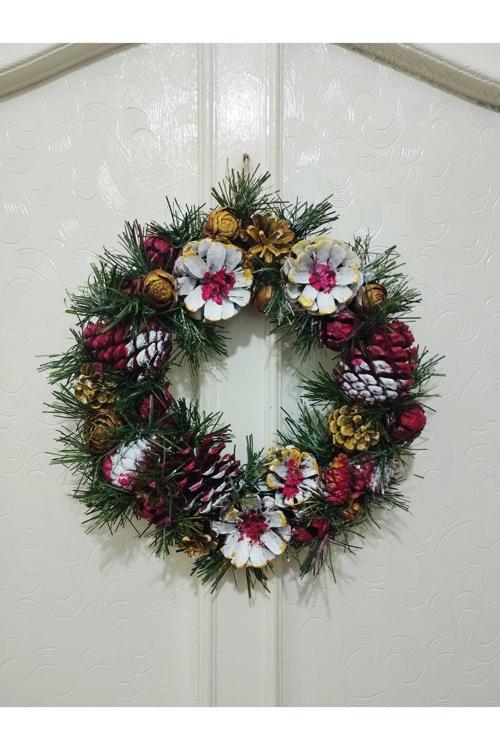 Kozalak Garland Yılbaşı Hediyelik Kapı Duvar Süsü