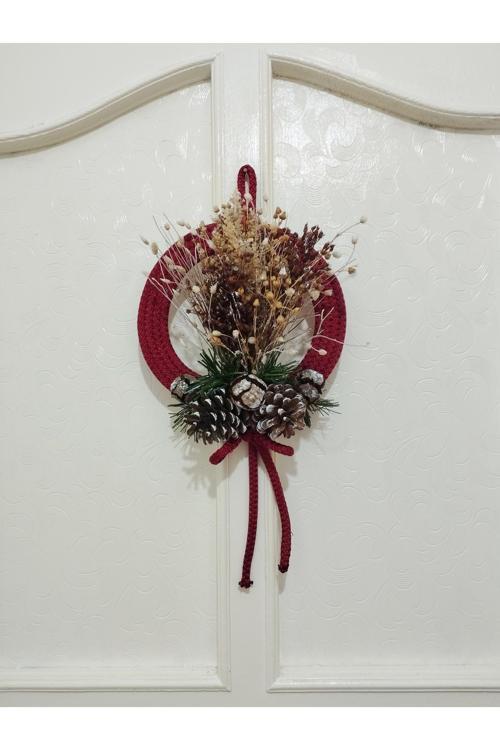 Kozalak Garland Yılbaşı Hediyelik Kapı Duvar Süsü Duvar Dekoru