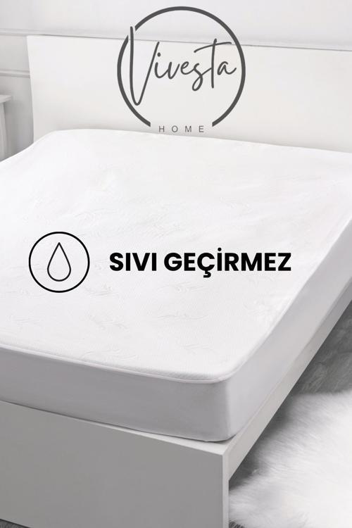 160X200 Cm Sıvı Geçirmez Fitted Alez – Nefes Alabilir, Kaymaz, Yıkanabilir Çift Kişilik Anti-Alerjik