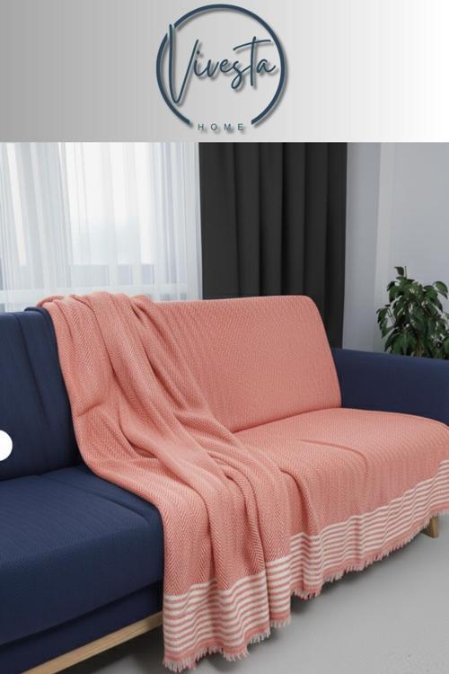 Pamuk Kumaş Püsküllü Koltuk Örtüsü 170X210 Cm – Yumuşak Dokulu, Şık Ve Dekoratif Kanepe Şalı