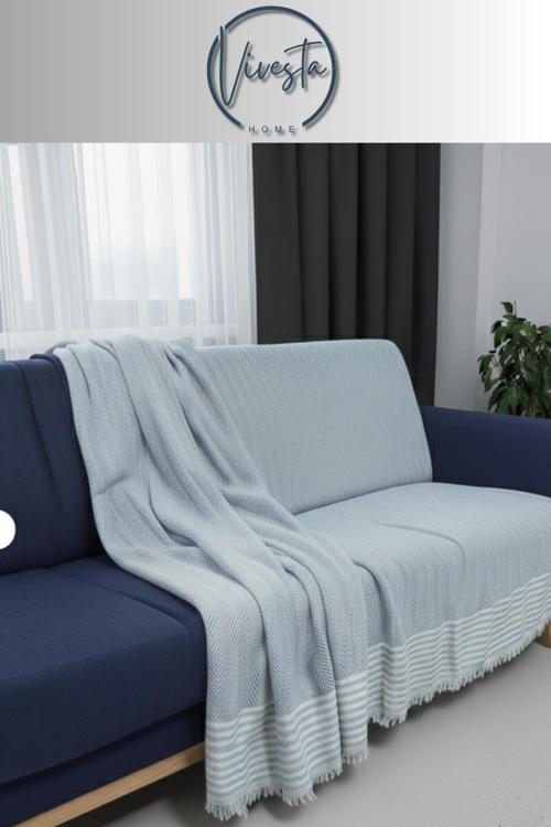 Pamuk Kumaş Püsküllü Koltuk Örtüsü 170X210 Cm – Yumuşak Dokulu, Şık Ve Dekoratif Kanepe Şalı