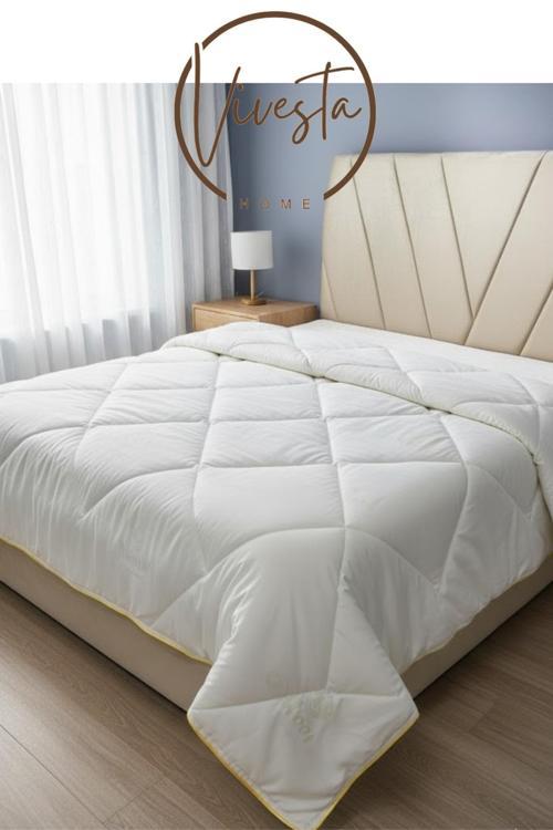 155X215 Cm %100 Doğal Yün Yorgan – Sıcak Tutarlı, Nefes Alabilir, Terletmeyen Kışlık Yorgan