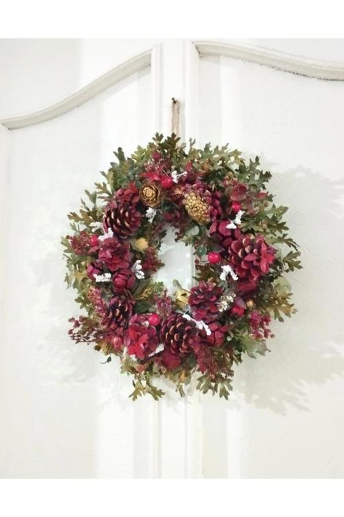 Özel Tasarım Yılbaşı Konsept Hediyelik Çelenk Kapı Duvar Süsü Mumluk