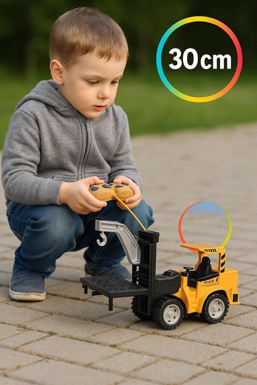 5 Fonksiyonlu Uzaktan Kumandalı Şarjlı Forklift Ve Vinç Dönüşümlü Oyuncak 30 CM