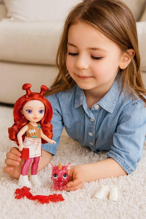 RH Littles Gökkuşağı Perisi Apple Anderson Bebek Seti Kırmızı Saçlı Mini Kız Kardeş Oyuncak - 14 CM