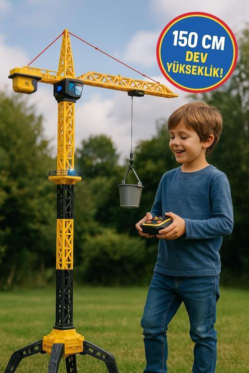 Uzaktan Kumandalı Led Işıklı 150 Cm Dickie Rc Titan Vinç Oyuncak İnşaat Seti