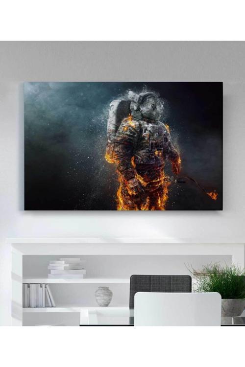 Uzay Astronot Resimli Kanvas Tablo